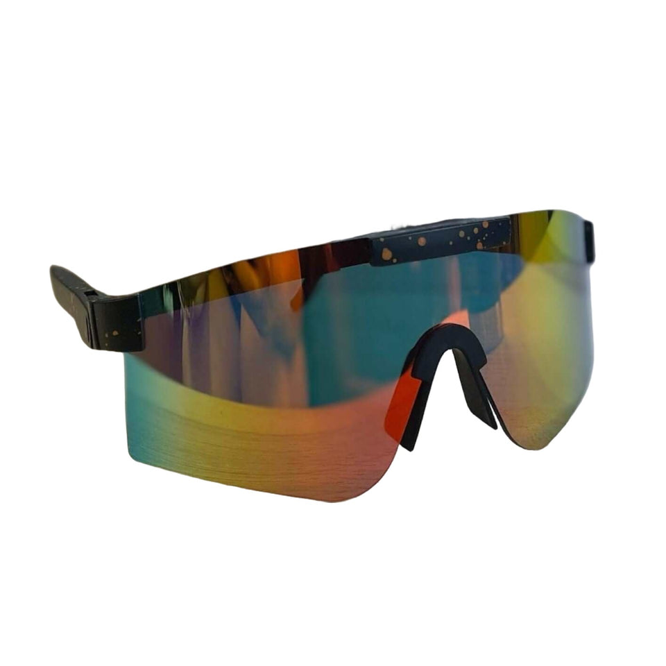Novelty Retro Sunglasses (Orange Rainbow/Black)